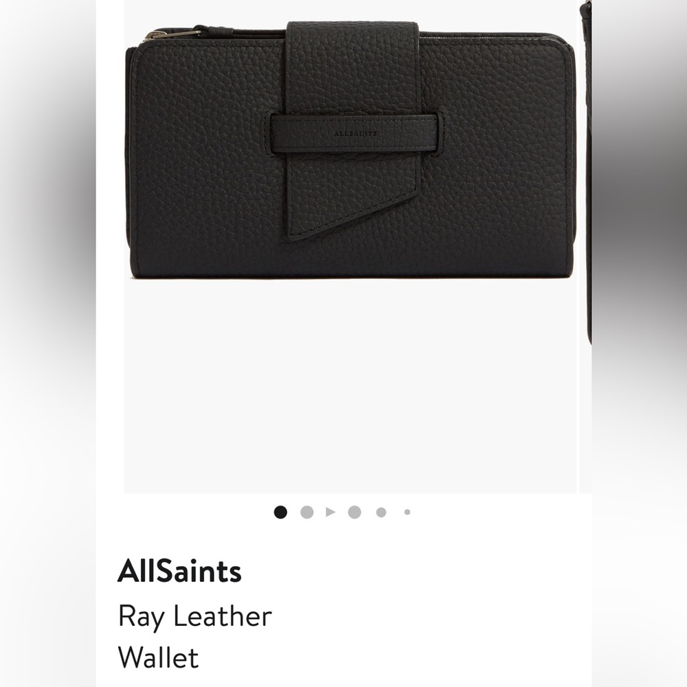 All Saints Black Ray Leather Wallet